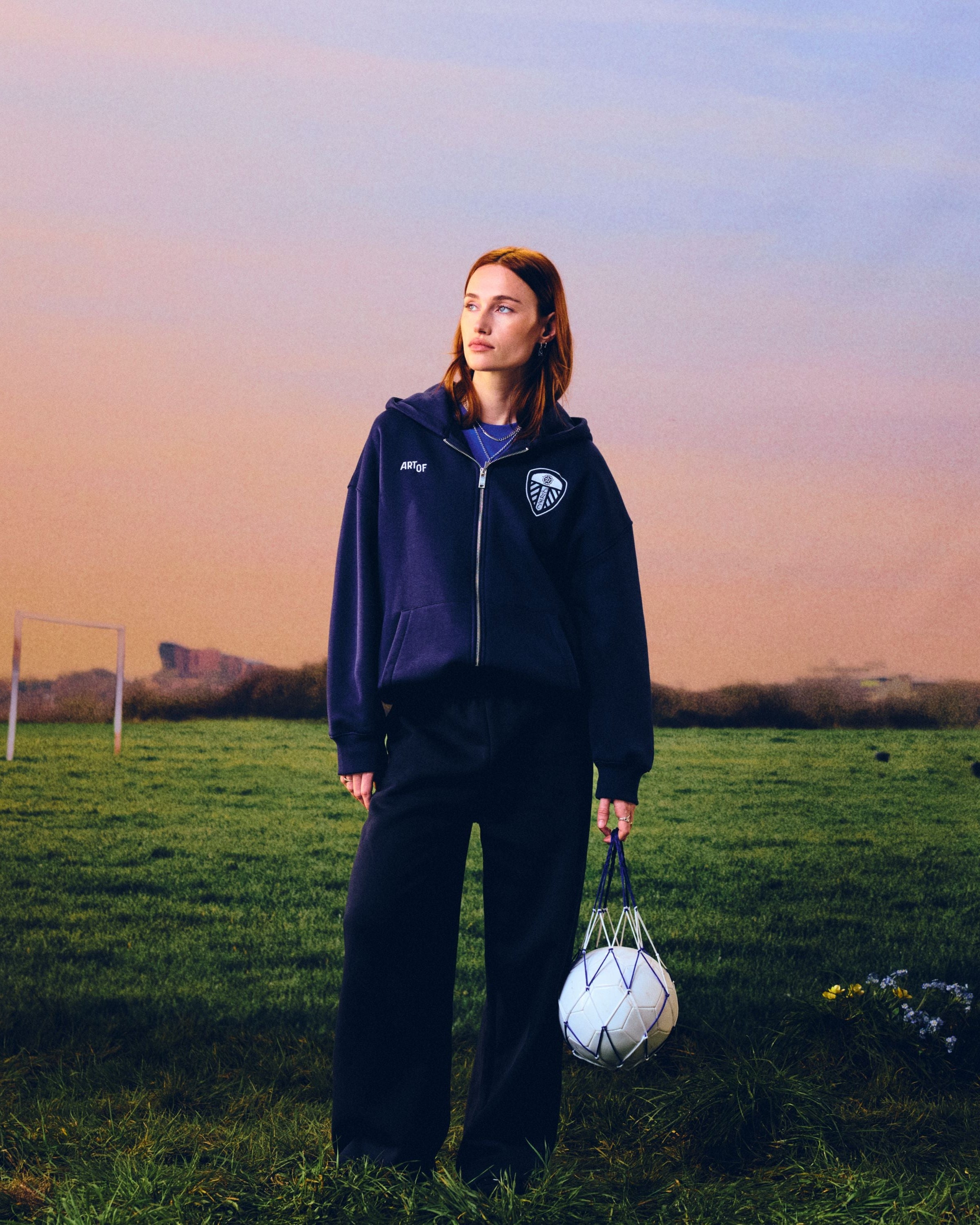 ART OF Leeds United Zip Through Hoodie | LUFC Debossed Football Sweat