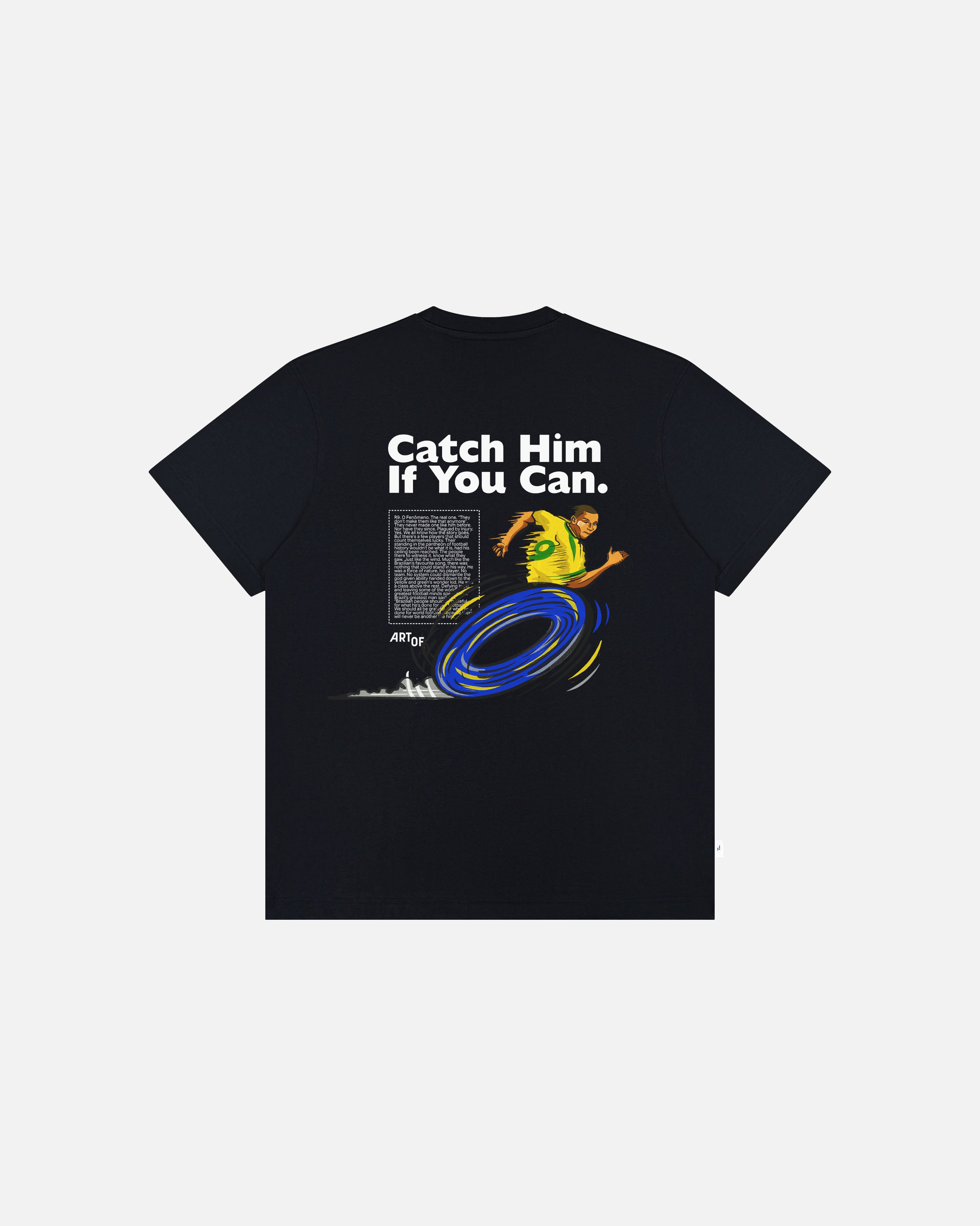 ART OF Catch Him if you Can Tee | Black Graphic Football T-shirt