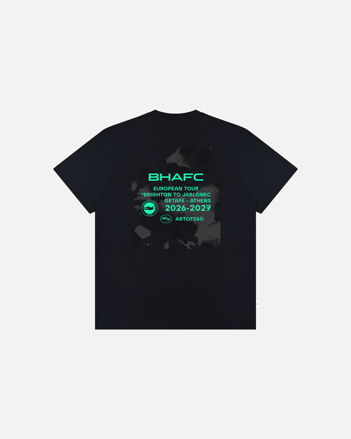 ART OF Brighton 26/27 European Tour Tee | BHAFC Black Football T-shirt