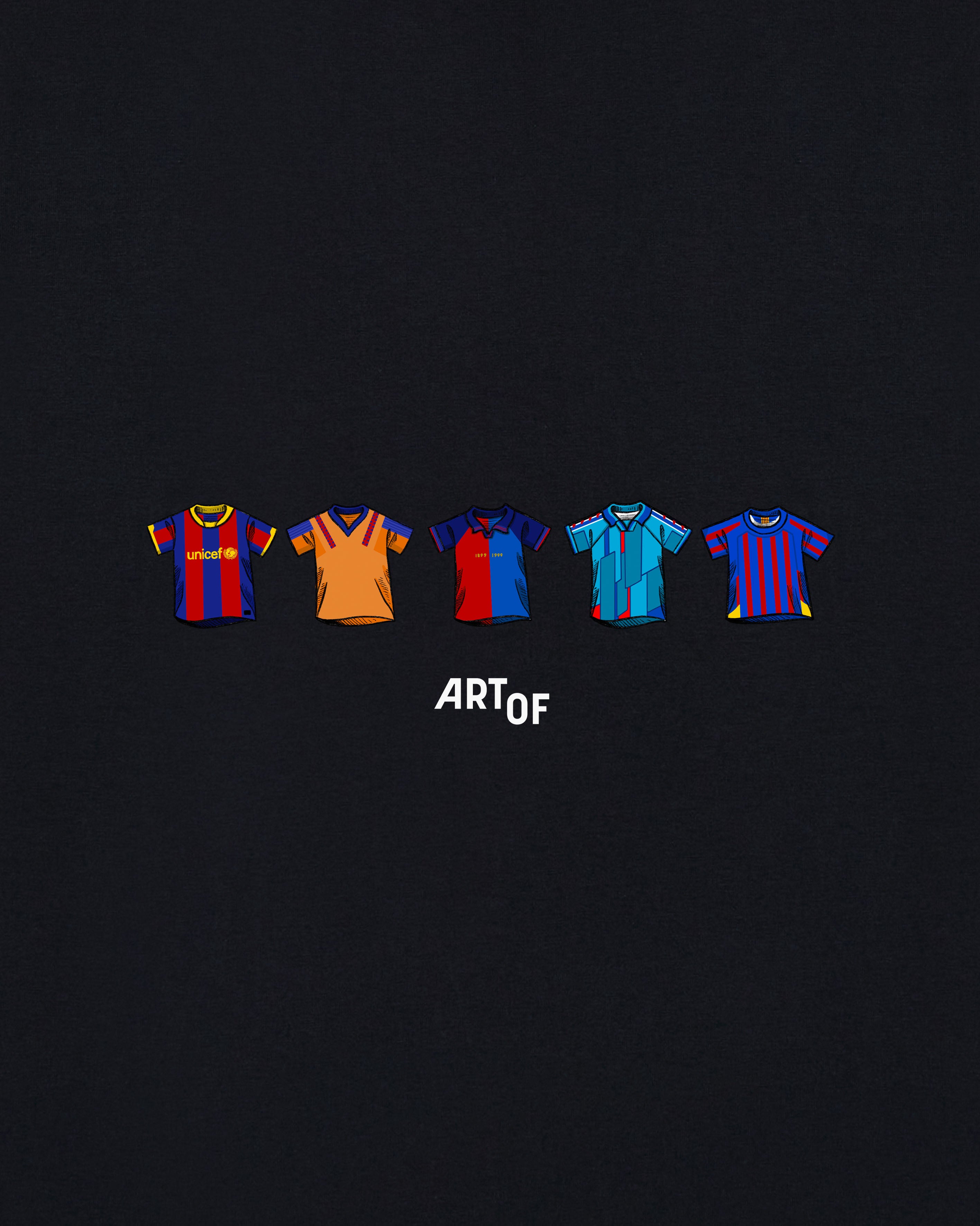 ART OF Barcelona Printed Classics Tee | Black Graphic Football T-shirt