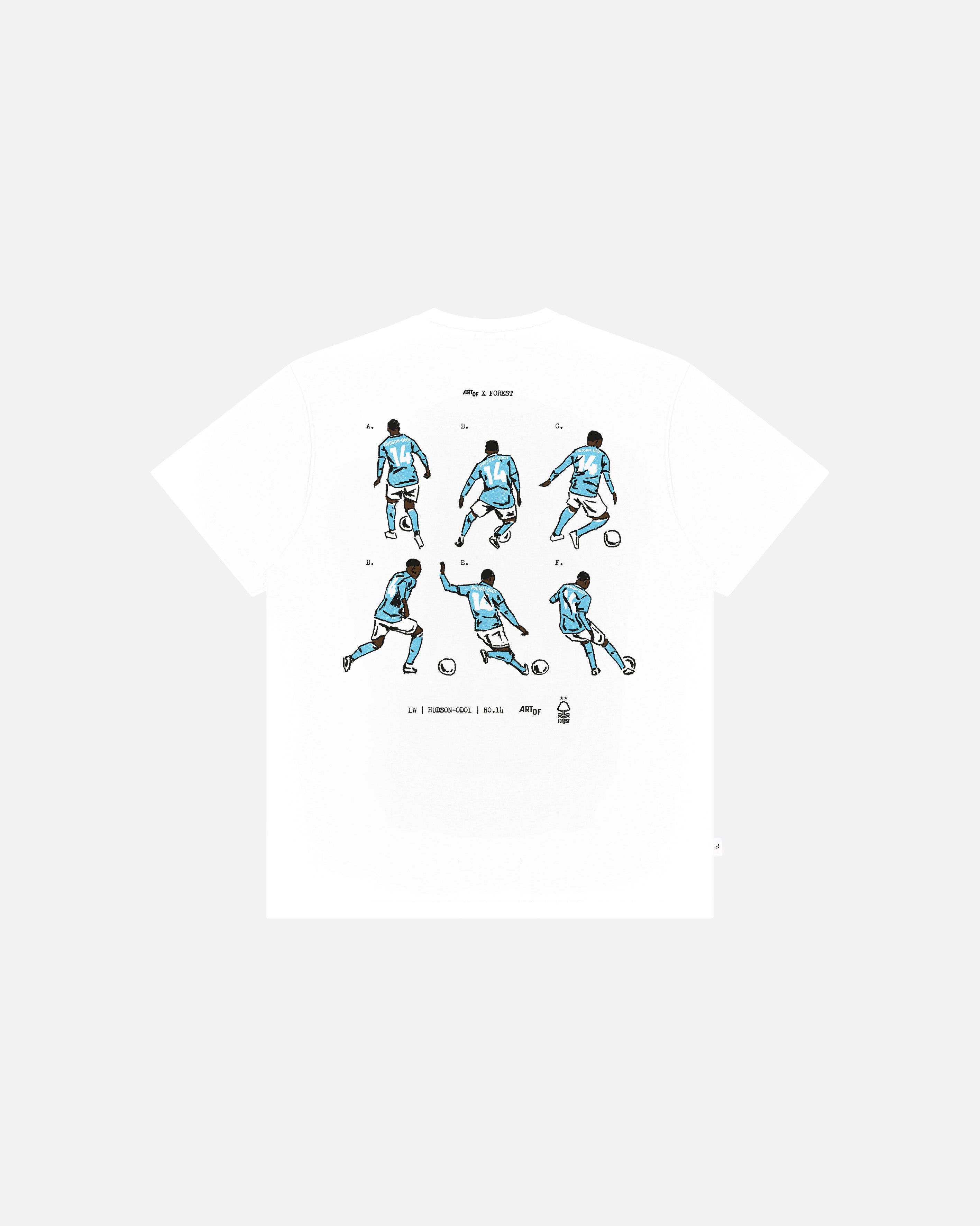 ART OF x Forest Trademark CHO Tee - Blue | White Football T-shirt