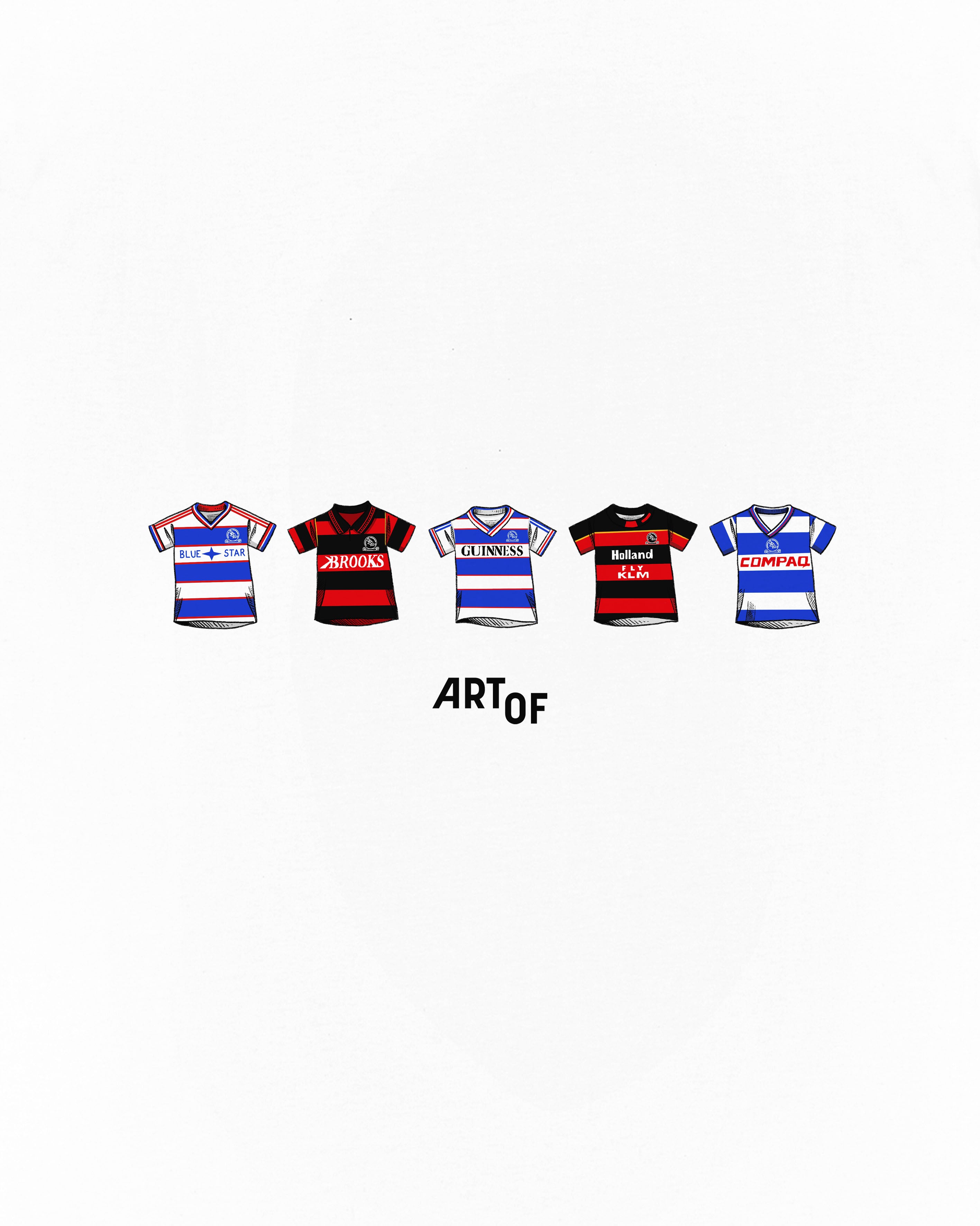 ART OF x QPR Printed Classics Tee | White Graphic Football T-shirt