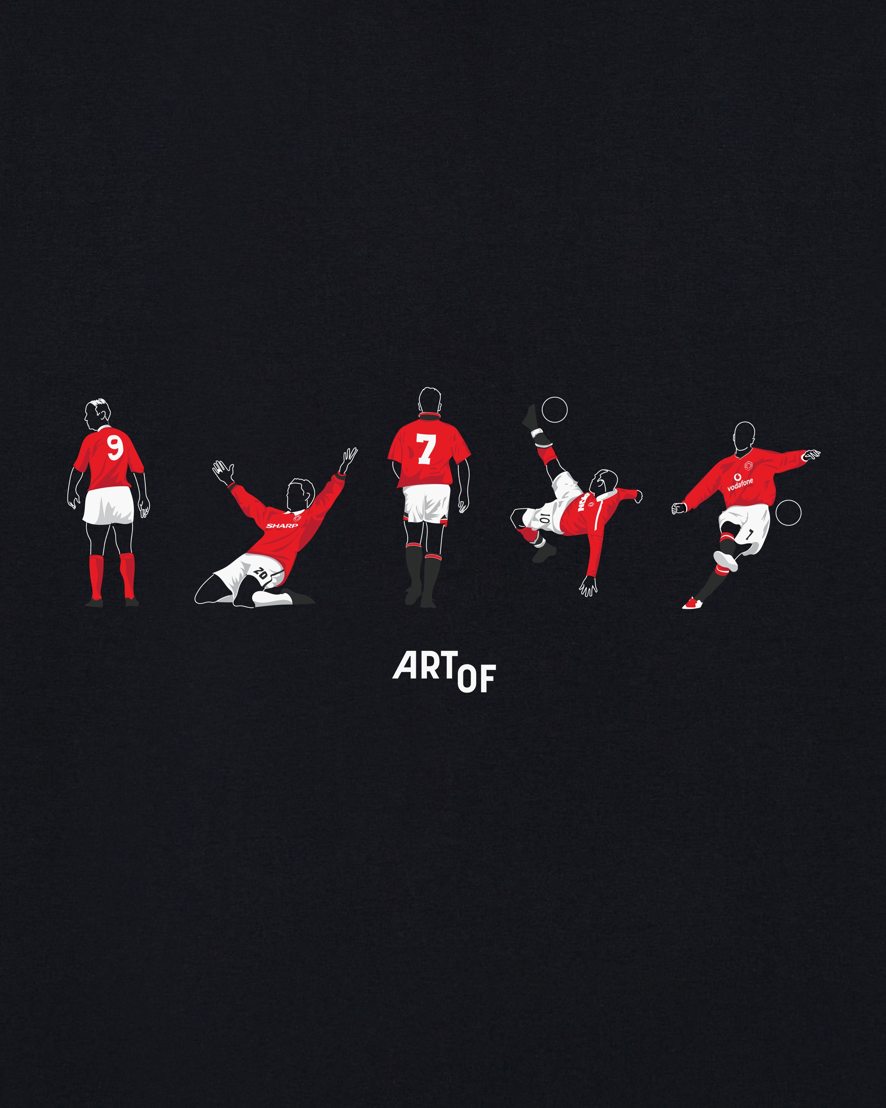 ART OF Football United Printed Icons Tee | AOF MUFC Black T-shirt