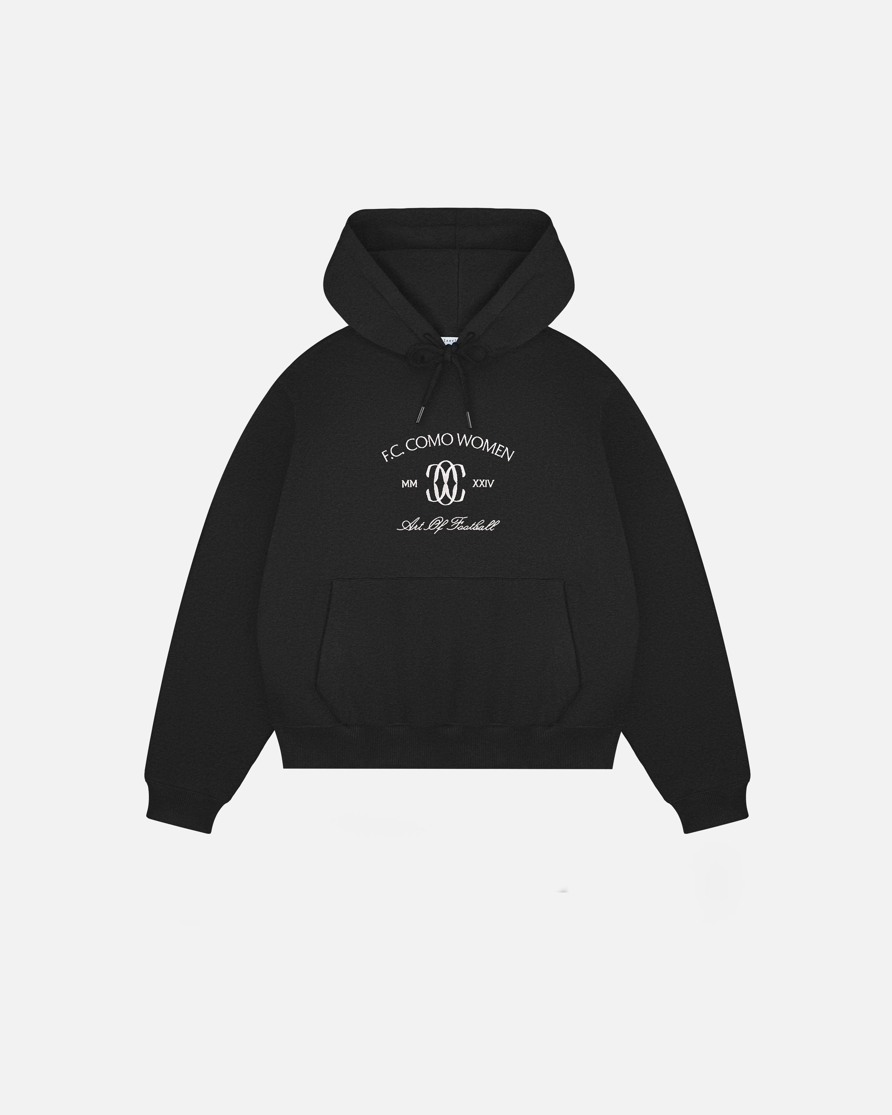 ART OF x FC Como Crest Cropped Hoodie | Black Sweat | Shop Football