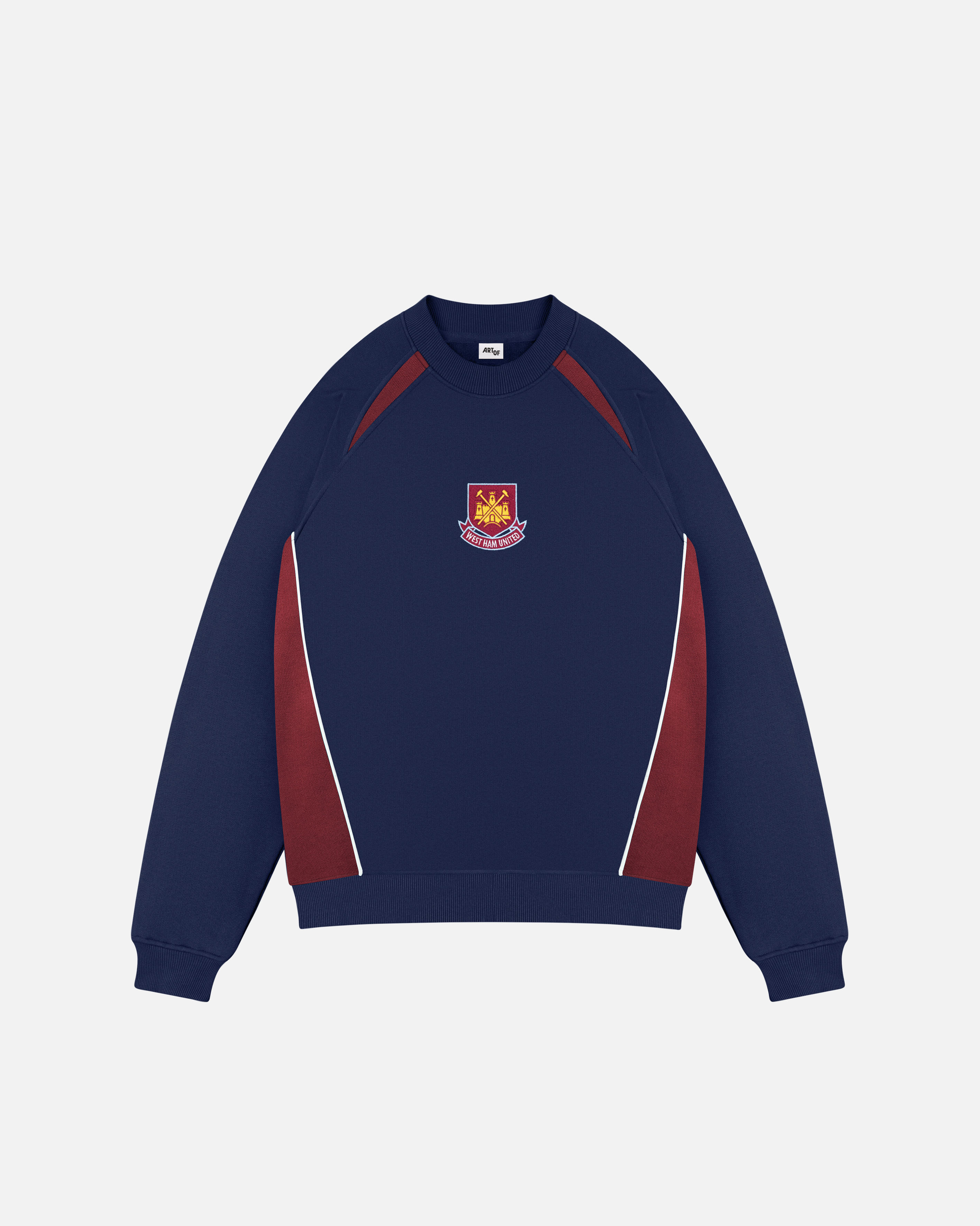 AOF x West Ham Navy Panelled Sweat | Art of Football