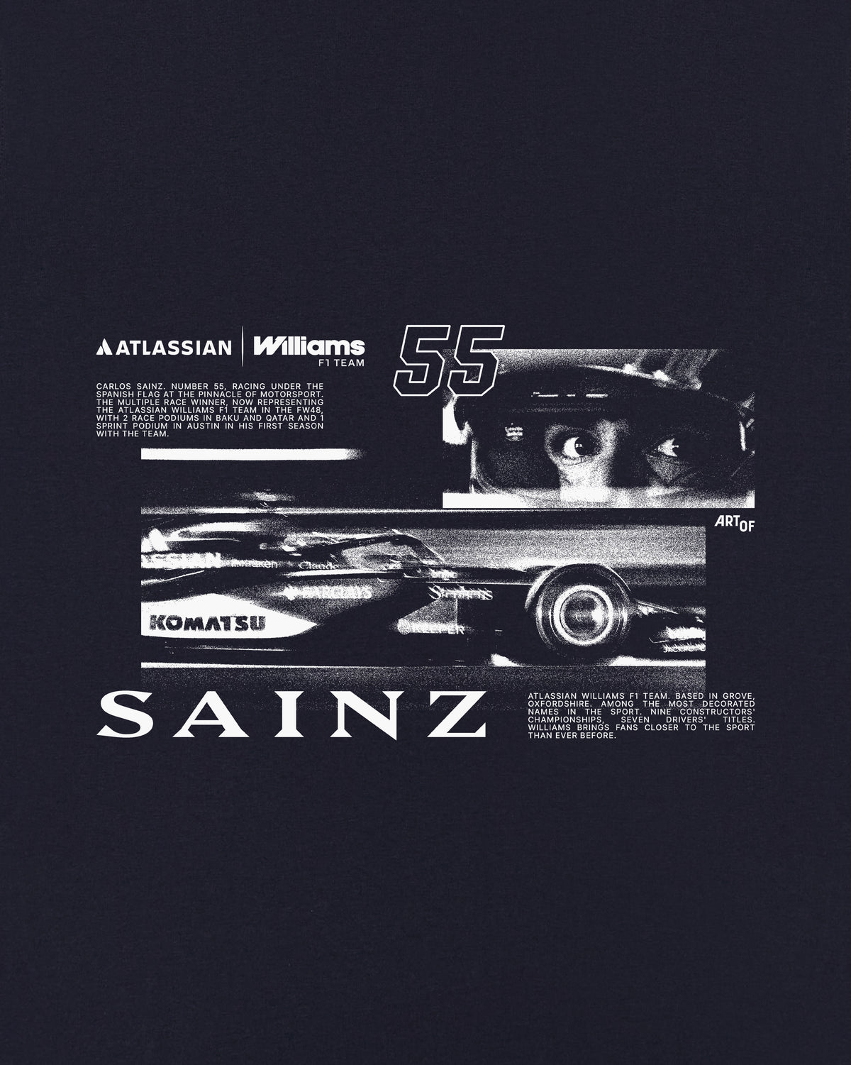 ART OF Atlassian Williams | Sainz Vintage Drivers Tee | Racing T-shirt
